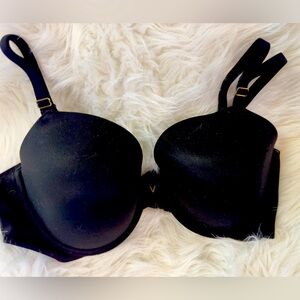 EUC‎ Victoria's Secret Lined Demi Sleek Black Women's Bra Size 36D